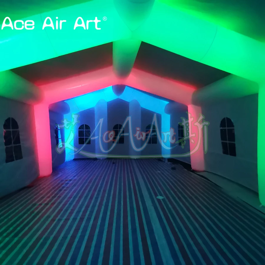 Neue Design Weiß Tentage Gaint Aufblasbare Zelt Mit Lichter Für Outdoor-aktivitäten/Ausstellung/Handel Zeigen Durch Ace air Kunst