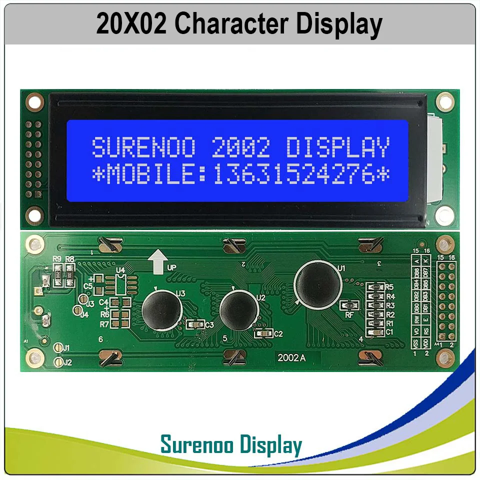 English Japanese Cyrillic Russian European 202 20X2 2002 Character LCD Module Display Screen Panel LCM White Yellow Backlight