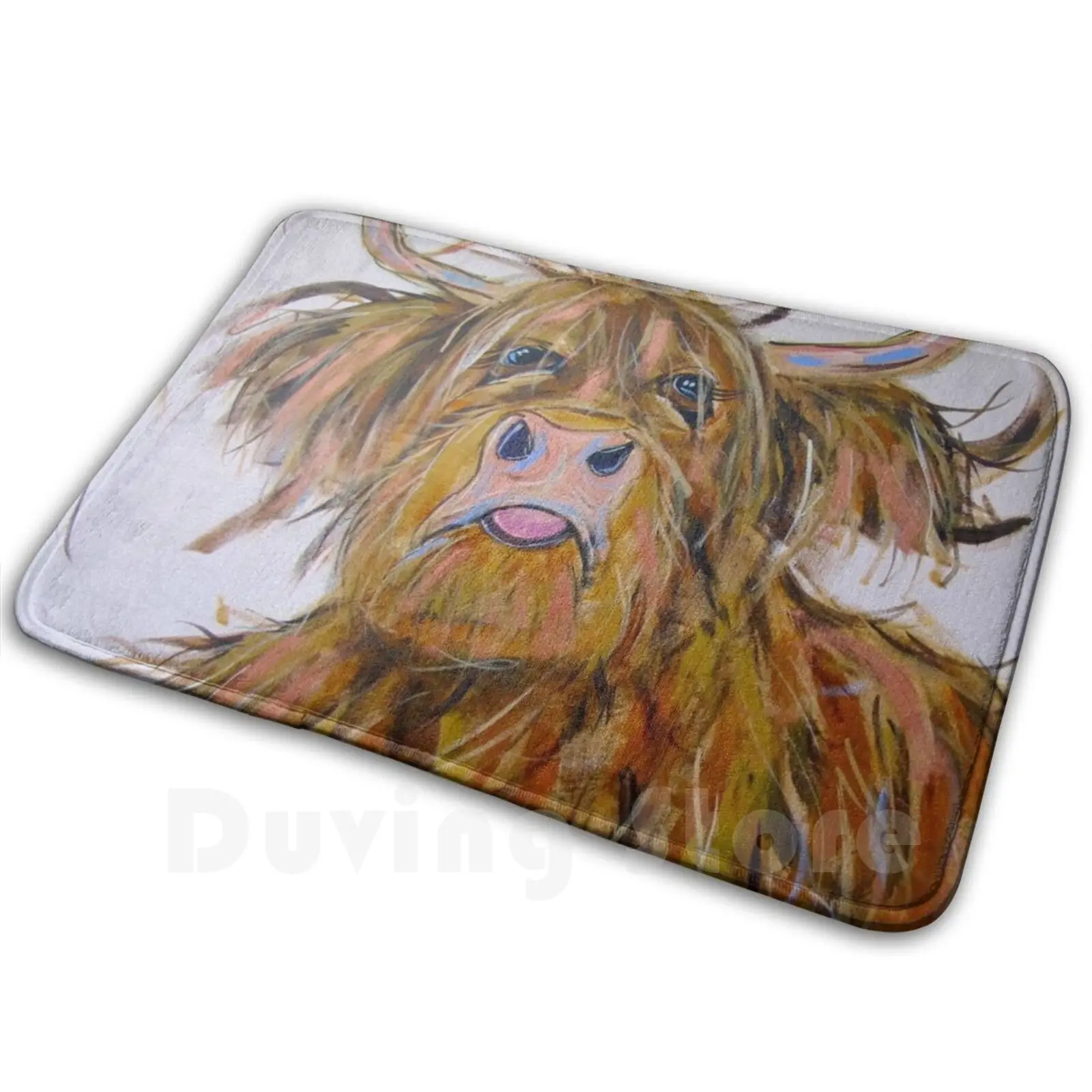 Alfombra Hubba Bubba, alfombra antideslizante, alfombrillas para dormitorio, vaca de las tierras altas, ganado de las tierras altas, Coo, pintura de vaca de las tierras altas