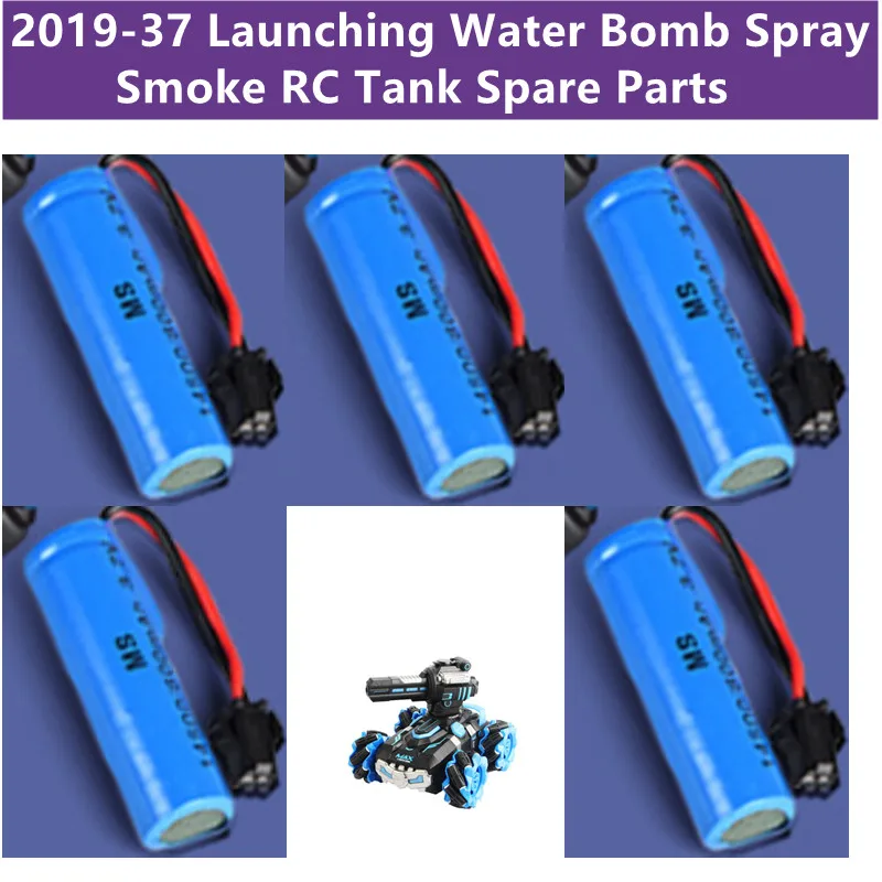 2019-37 lanzamiento bomba de agua Spray humo torreta rotación RC tanque repuestos 3,7 V 1200mAh batería para 2019-37 RC accesorios de coche