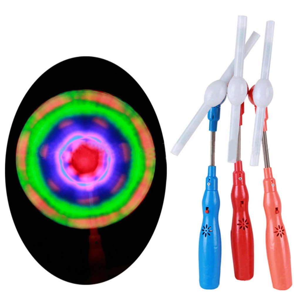 Led Glowing Windmill Toy Flashing Light Up LED Spinning Music Windmill Strip Shape Child Toy Gift