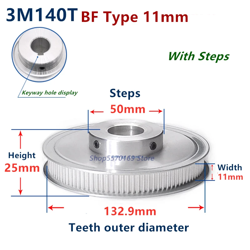 

140Teeth 150Teeth HTD 3M Synchronous Pulley 3m timing pulley Width 11mm 140T 150T 3M timing belt HTD3M Pulley gear bore 8mm-25mm