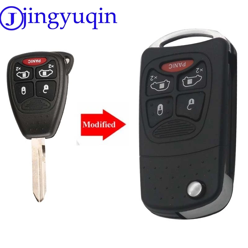 

jingyuqin 10ps 5B Modified Key Case Shell For Dodge Jeep Commander Grand Cherokee Chrysler Aspen 300 Fob Car Key Cover