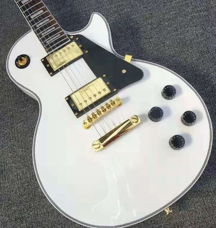 

High-quality electric guitar, mahogany body, rosewood fingerboard, white, in stock, lightning delivery