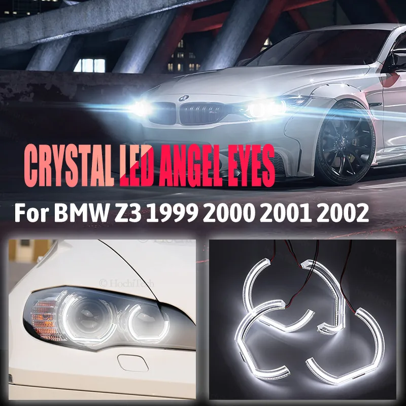 

DRL Cut Style LED Angel Eyes Kit Day Light Белый Кристалл Ангельские Глазки DTM Стиль для BMW Z3 1999 2000 2001 2002