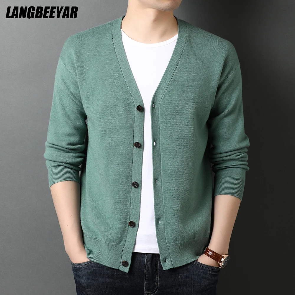 Top Grade New Autum Brand Fashion Knitted Men Cardigan Sweater Woolen Korean Casual Coats Winter Jacket Mens Clothing 2023