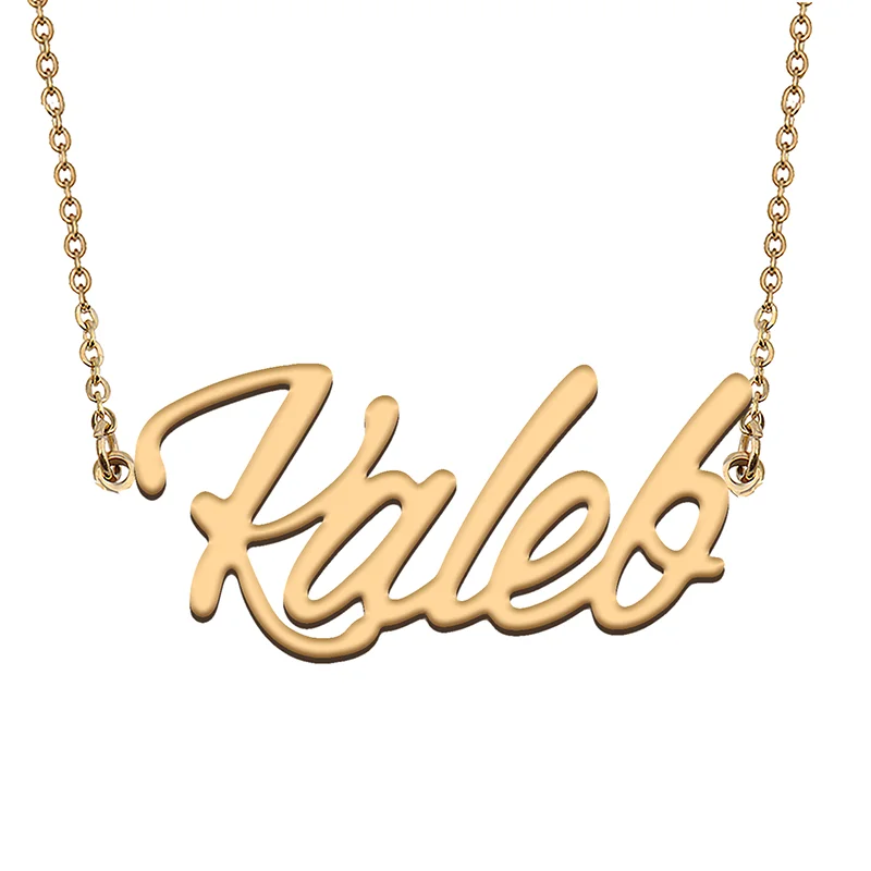 

Kaleb Custom Name Necklace Customized Pendant Choker Personalized Jewelry Gift for Women Girls Friend Christmas Present