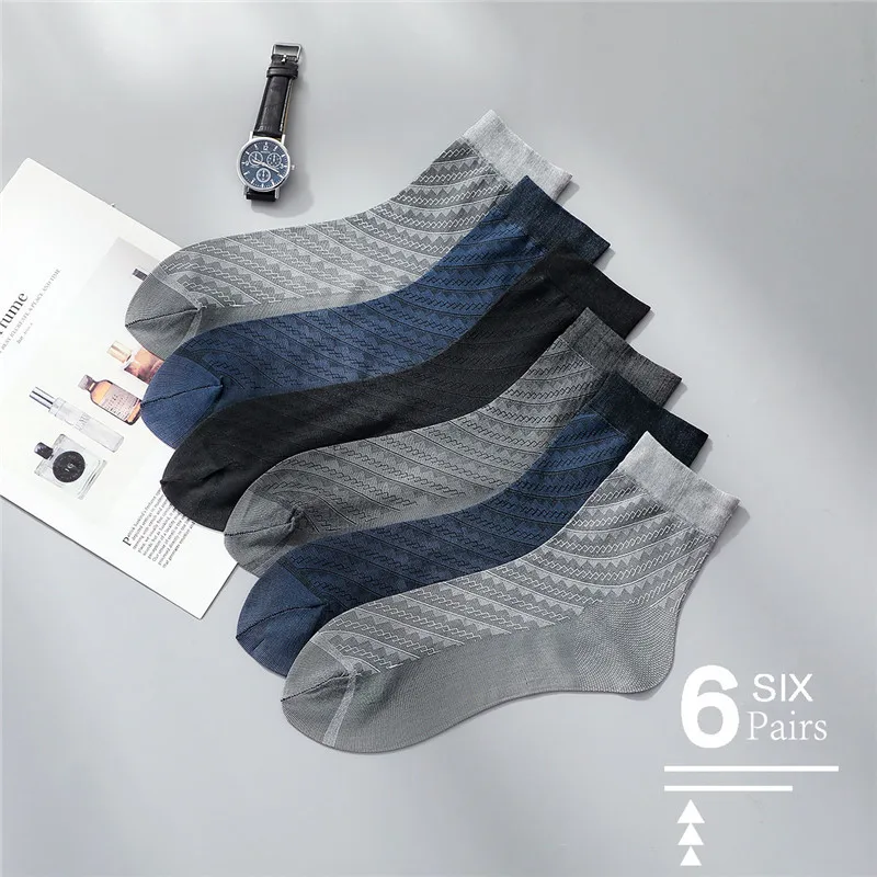 Calze Jacquard ultrasottili da uomo calze corte traspiranti primavera ed estate calze classiche da uomo sottili vendita calda maschile