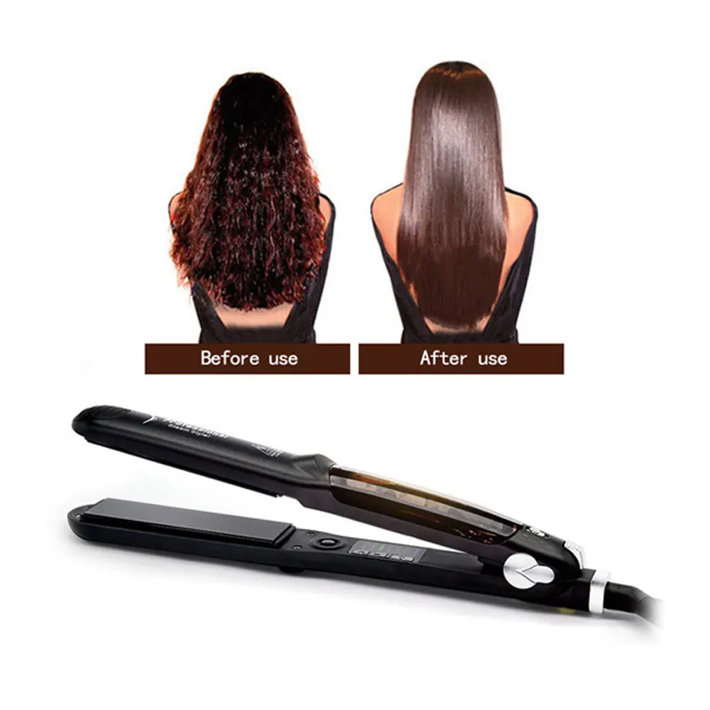 

Steam Hair Straightener Wet and Dry 10 Steps Temperature Control Steam Generator