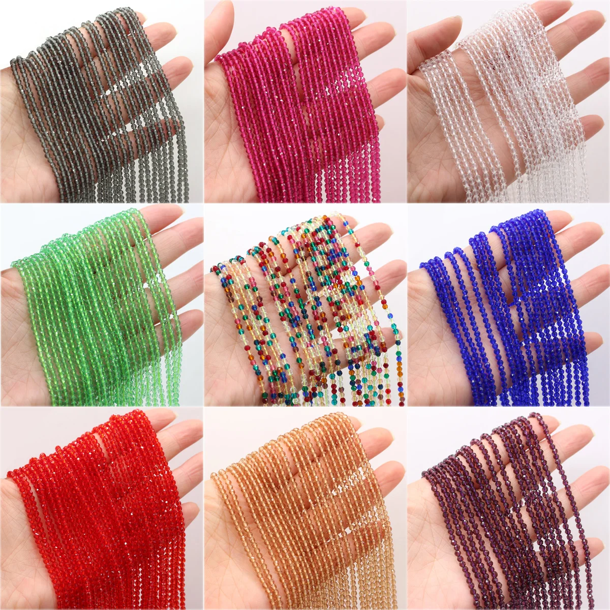 Faceted Stone Beads Mixed Color Spinels Stone Beads for Jewelry Making DIY Bracelet Necklace Accessories Women Gift Size 3mm