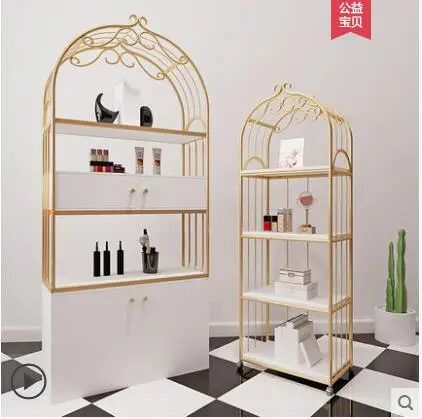 Nordic cosmetics shelf display rack Beauty salon product display cabinet Combined with manicure shop shelf display rack