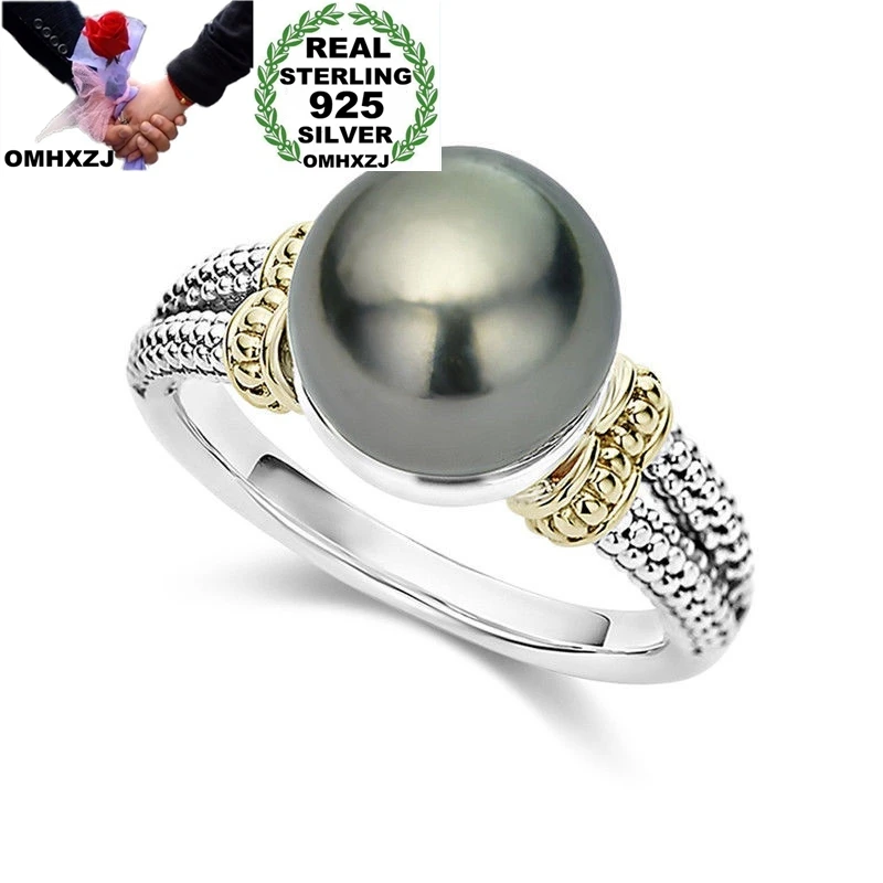 Osuccessive XZJ-Bague en argent regardé 925 avec perle grise pour femme, mode européenne, cadeau de mariage vintage pour fille, fête d'anniversaire, chaud, vente en gros, RR843