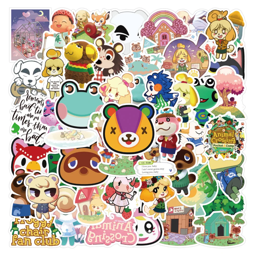 10/30/50PCS Cartoon Animal Crossing Club Graffiti Waterproof Sticker Suitcase, Notebook Refrigerator Skateboard Helmet Wholesale