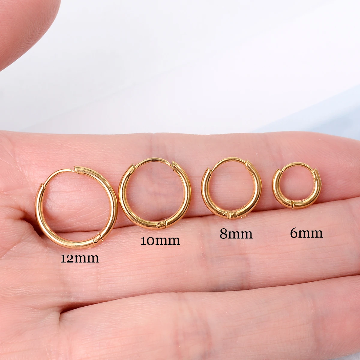 1.6mm Thickness Small Stainless Steel Round Mini Good Smooth Hoop Earrings for Women Cartilage Piercing Loop Ear Ring