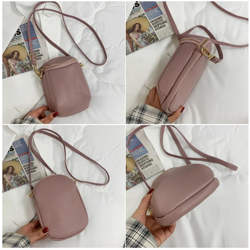 Genuine Leather Women Handbags 2021 Designer Messenger Bag Small Ladies Shoulder Hand Crossbody Bags For Mobile Phone Bag