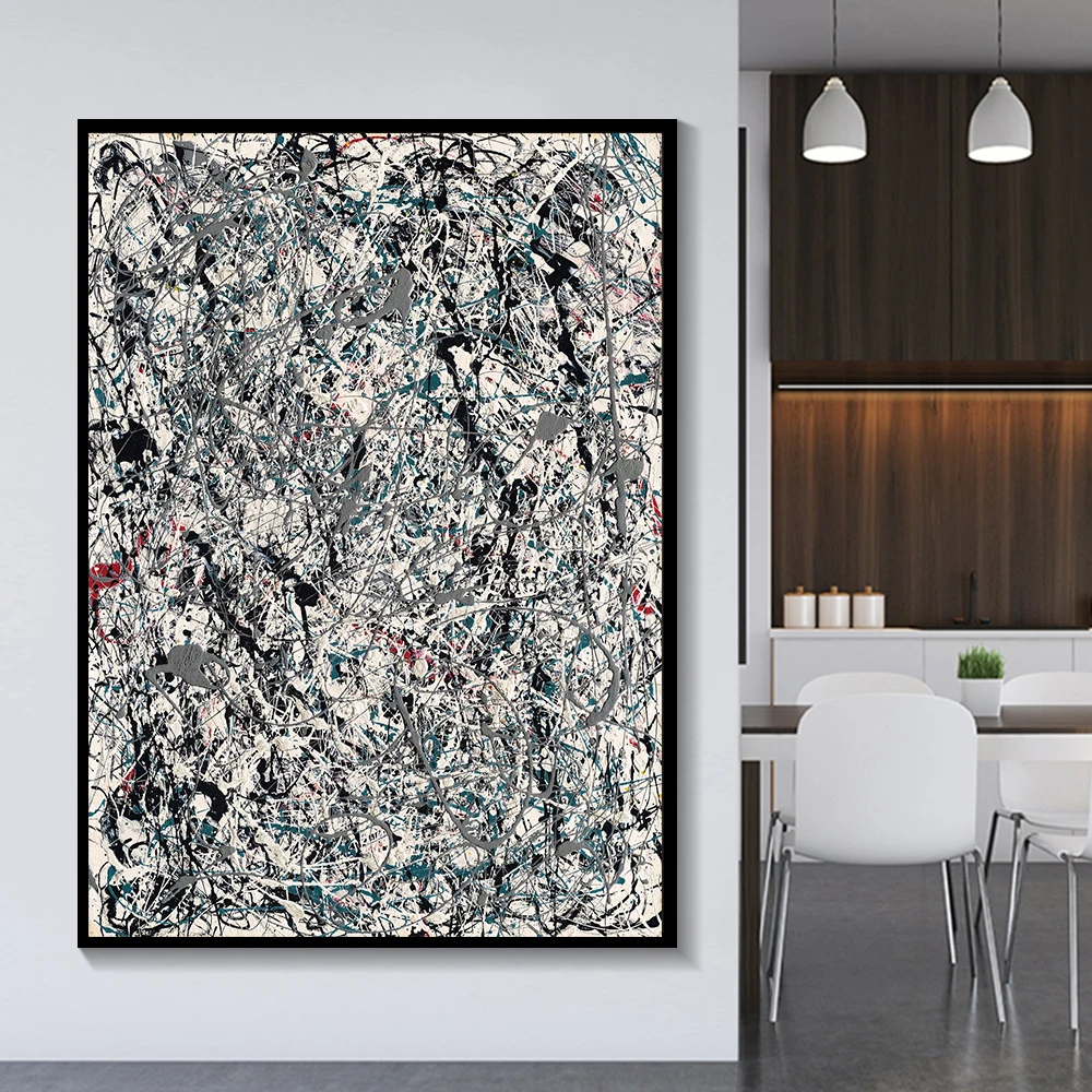 Citon Jackson Pollock《Number-19》Canvas Modern Art Oil Painting World Famous Artwork Poster Picture Wall Decor Home Decoration