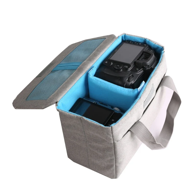 折りたたみ写真ハンドバッグバッグパッド入りインサート一眼レフカメラケースキヤノン EOS 80D 70D 200Dii 250D R RP R10 T7i X9 X9I ポーチ