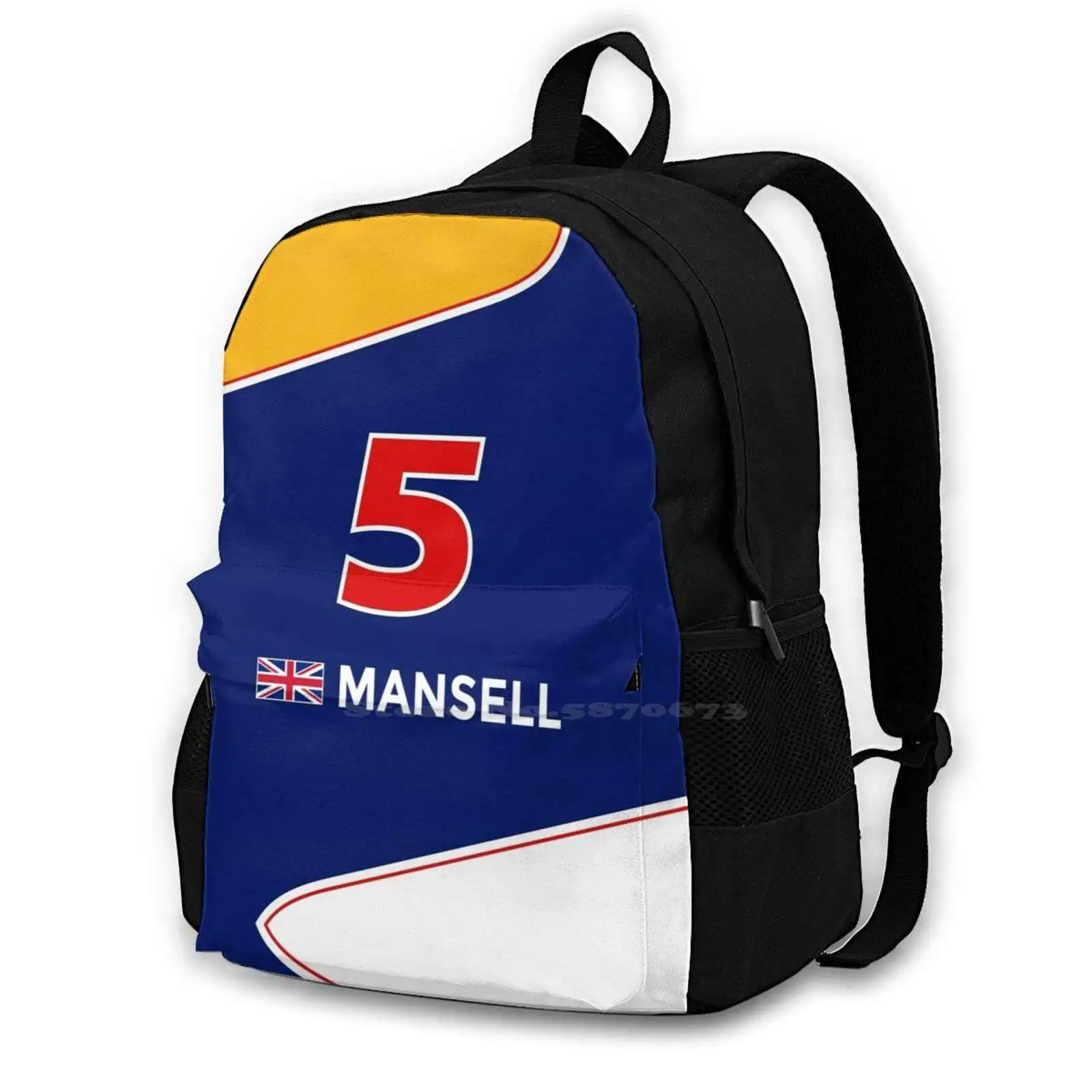 Legends-Nigel Mansell Bag Backpack For Men Women Girls Teenage Black Racing 1992 1992 Motorsport 5 Red 5 Red Five