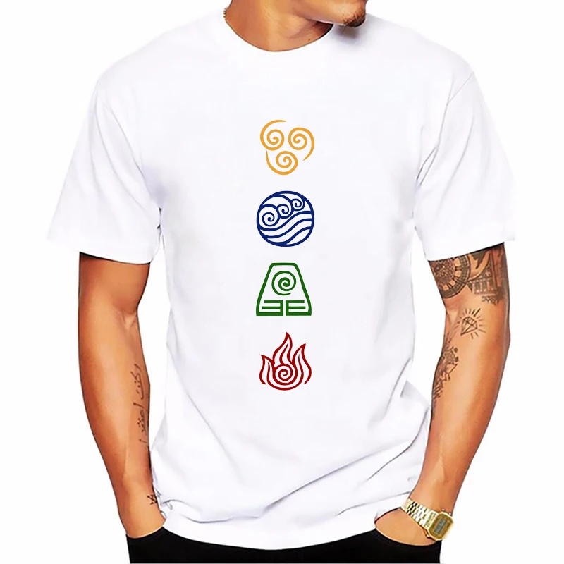 Avatar The Last Airbender Aang Avatar Cartoon Print T-Shirt Men New Summer Fashion Hip Hop T Shirt Men Harajuku T-Shirts Homme