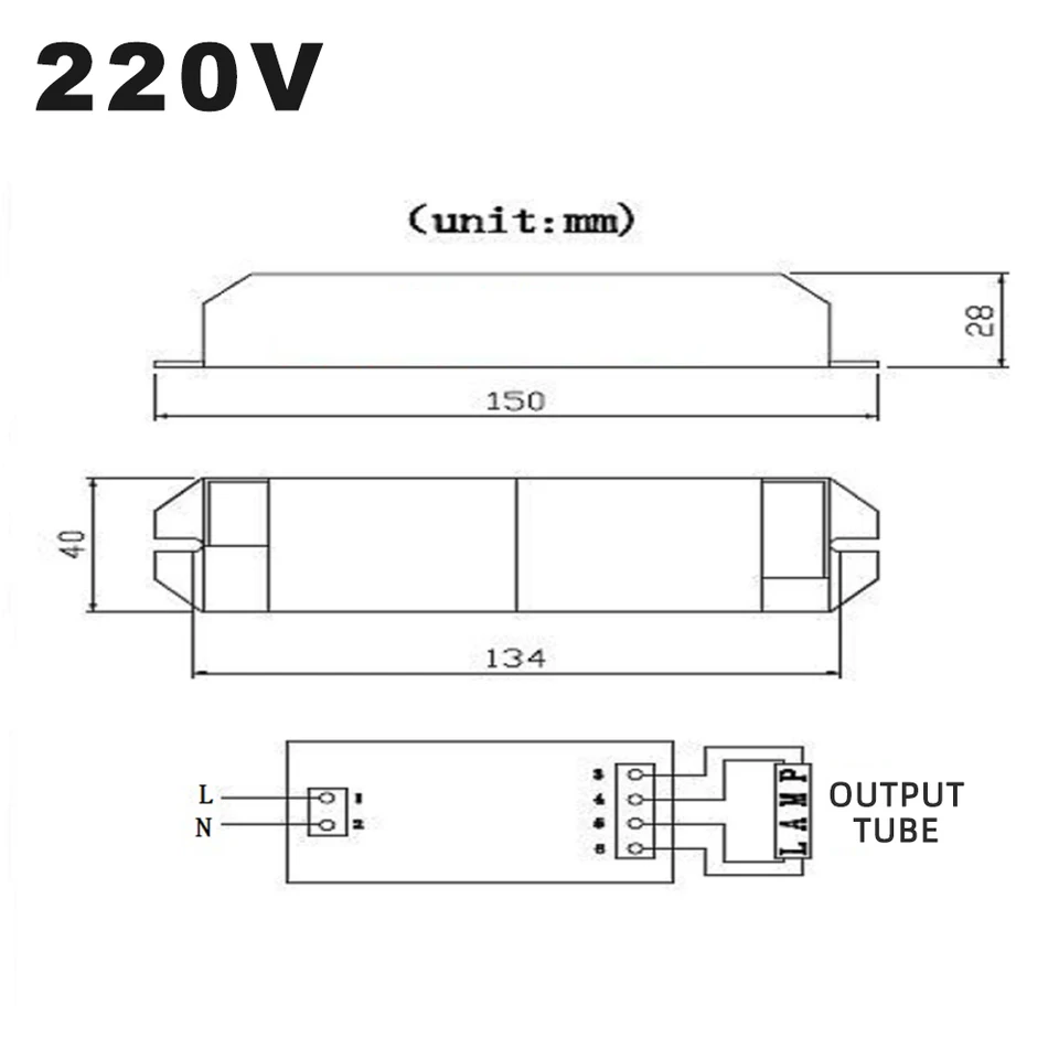 Elektronisches Vorschaltgerät für UV-Lampe EPS40W/425mA/P für GPH212~893T5L UV-Licht