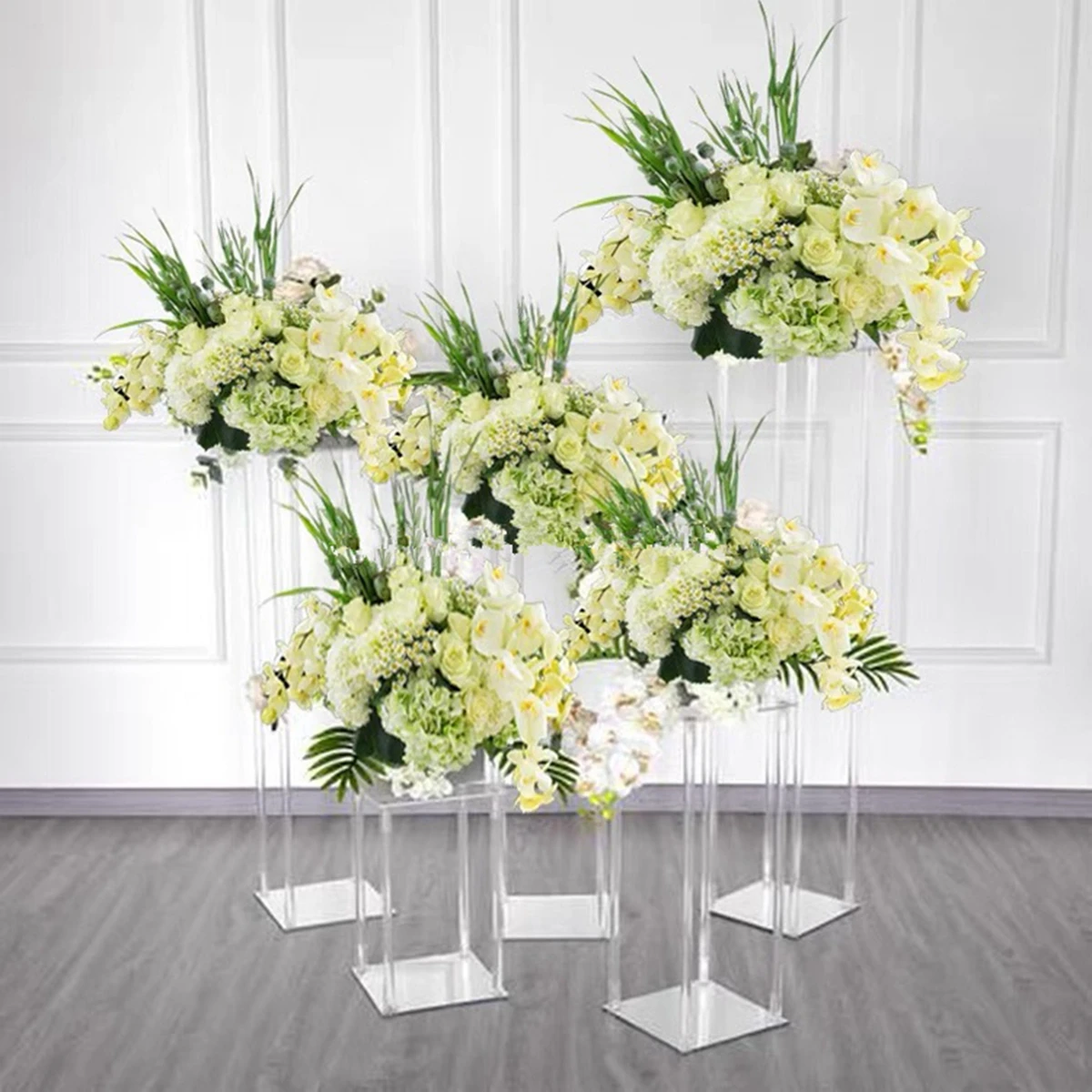 

High Quality Transparent Clear Acrylic vase Stand Wedding Table Centerpiece Plinths Pedestal Cylinders crystal Pillar For decor