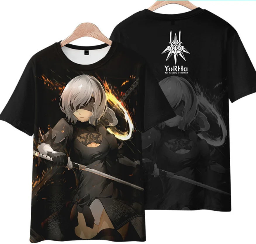 NieR T-shirt Automata 2B 9S Cosplay T shirt Fashion Men Tops Tees image 5