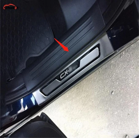 For Mazda  CX 3 CX3 Cx-3 Door Sill Strip Car Accessories Stainless Steel Auto Protector Styling Cover Trim 2014 2016 2018 2019