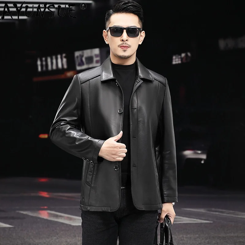 Autumn 100% Genuine Leather Jacket Men Casaul Spring Real Sheepskin Coat Button Mens Clothes Chaquetas 2021 New WPY4119