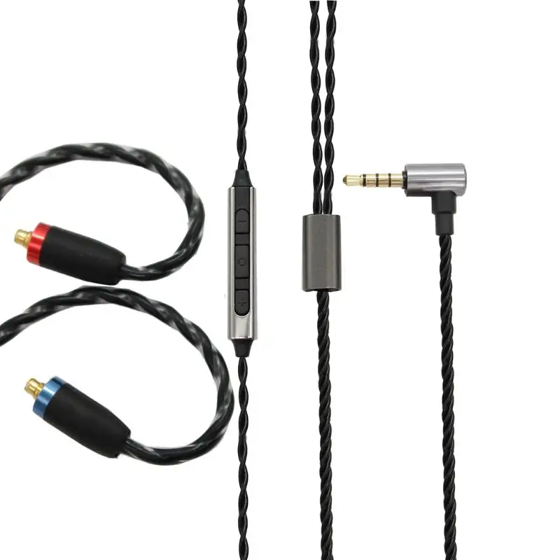 Replacement MMCX Cable with Mic for Sh-ure SE215 SE315 SE425 SE535 SE846 UE900 Earphone Headphone Cable Line