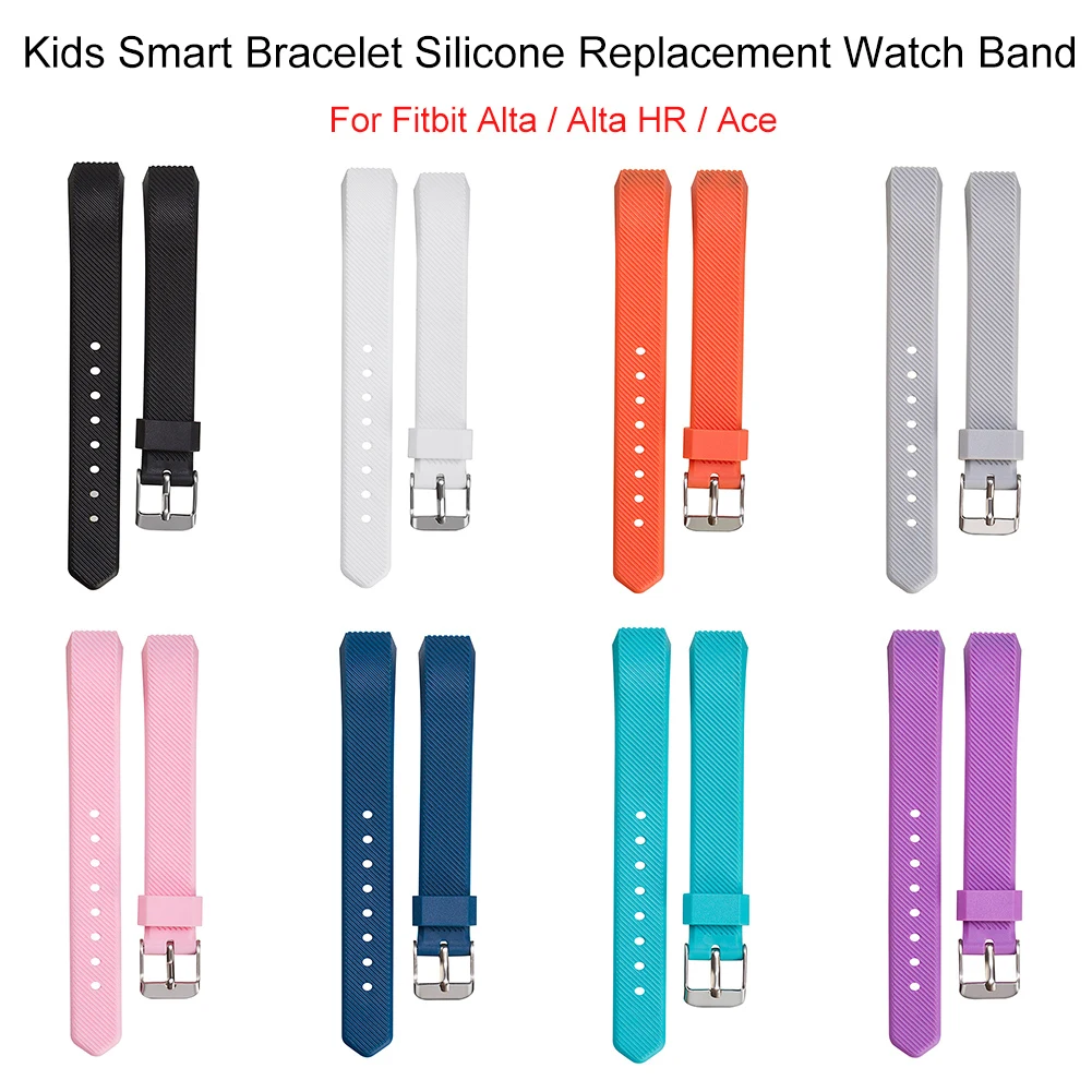 Soft Silicone Concise Replacement Watch Band Wrist Strap For Fitbit Alta / Alta HR / Ace Kids Child Smart Bracelet Adjustable