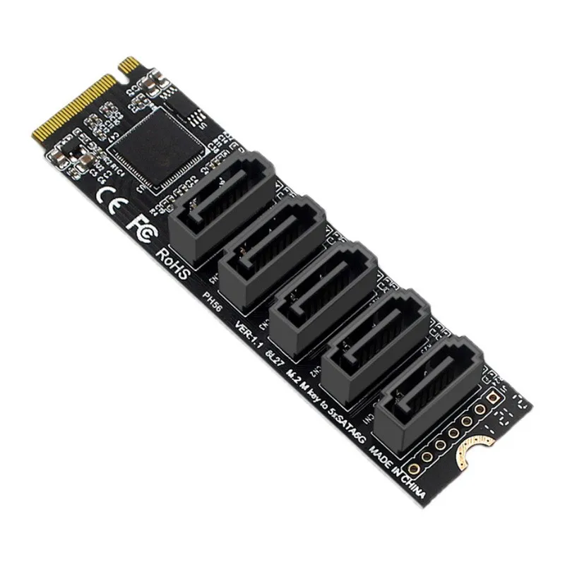 Imagem -04 - Chenyang Ngff Nvme M-chave Pci Express para Sata 3.0 6gbps Portas Adaptador Conversor Disco Rígido Extensão Cartão Jmb585 2280