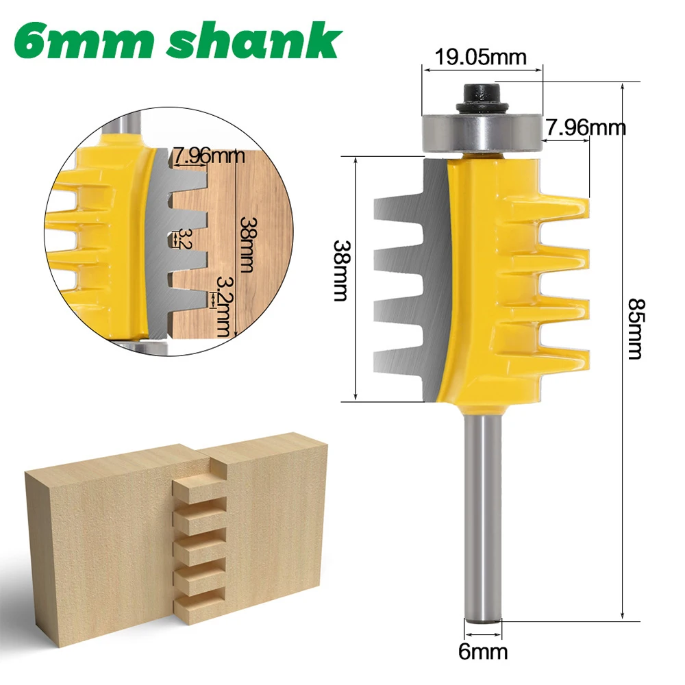 1pc 8mm 6mm 1/4 "gambo nuovissimo 2 denti regolabile dito comune Router Bit tenone Cutter grado industriale per strumento di legno