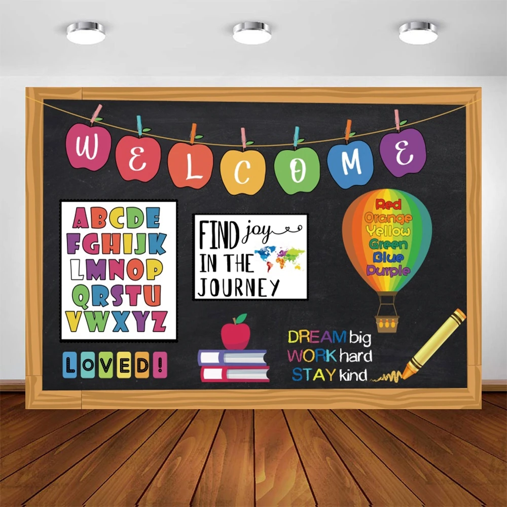 

Yeele Class School Theme Crayon Backdrops Welcome New Students Blackboard Background Photography For Photo Studio Photophone