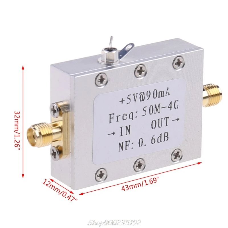 50M-4GHz Low Noise Amplifier Ham Radio Module RF FM VHF NF=0.6dB -110dBm S01 20 Dropship