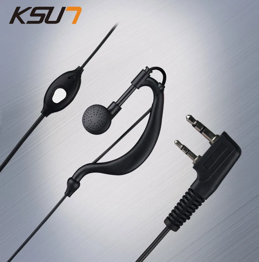 Two Way Radio Earphone Walkie Talkie Headset 2 Pin Earpiece With Ptt Walkie Talkie Accessories K Type Ear Piece Baofeng