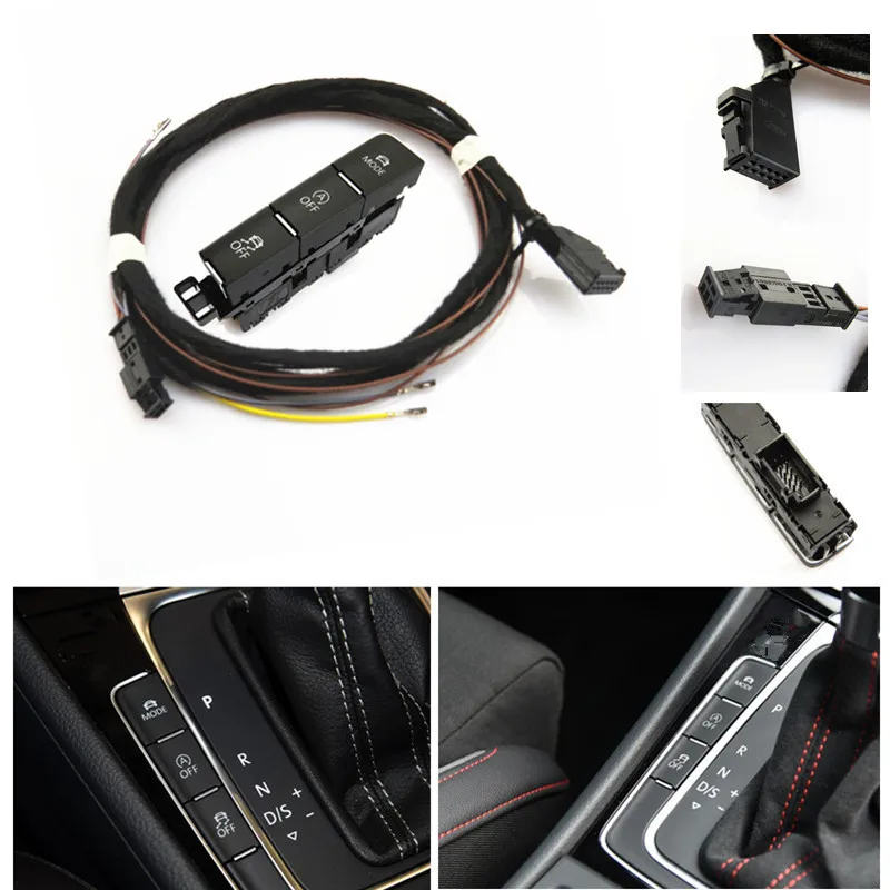 Auto interior Mode Driving Pattern Automatic Start Stop ESP OFF Switch Button With Cable Wire Plug Accessories For Golf 7 MK7