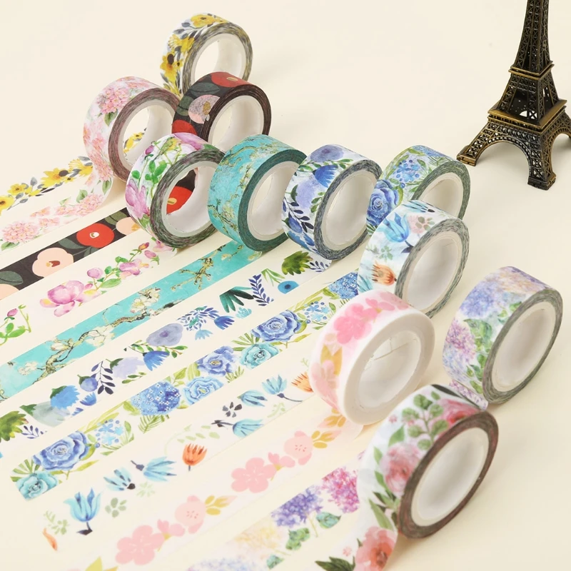 

1 Roll Cute Plants Flowers Masking Washi Tape Decorative Adhesive Tapes DIY Scrapbooking Sticker Label Stationery