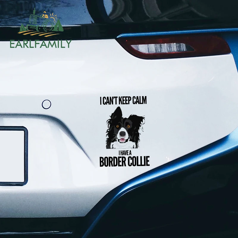 EARLFAMILY 13cm For Border Collie Car Sticker Car Accessories Decal Auto Air Conditioner Sticker Suitable for GTR EVO SX