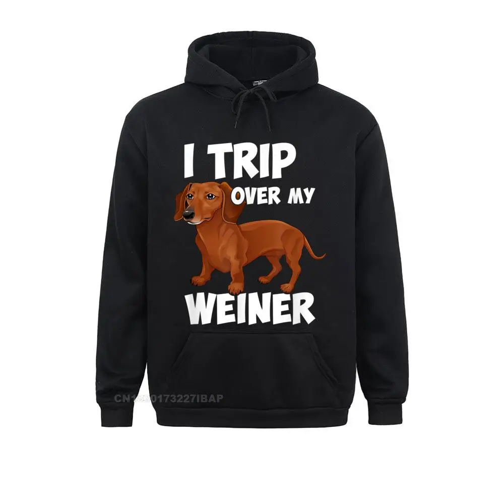 I Trip Over My Weiner Funny Dachshund T-Shirt Vintage Long Sleeve Hoodies Fall Mens Sweatshirts Holiday Hoods Cheap