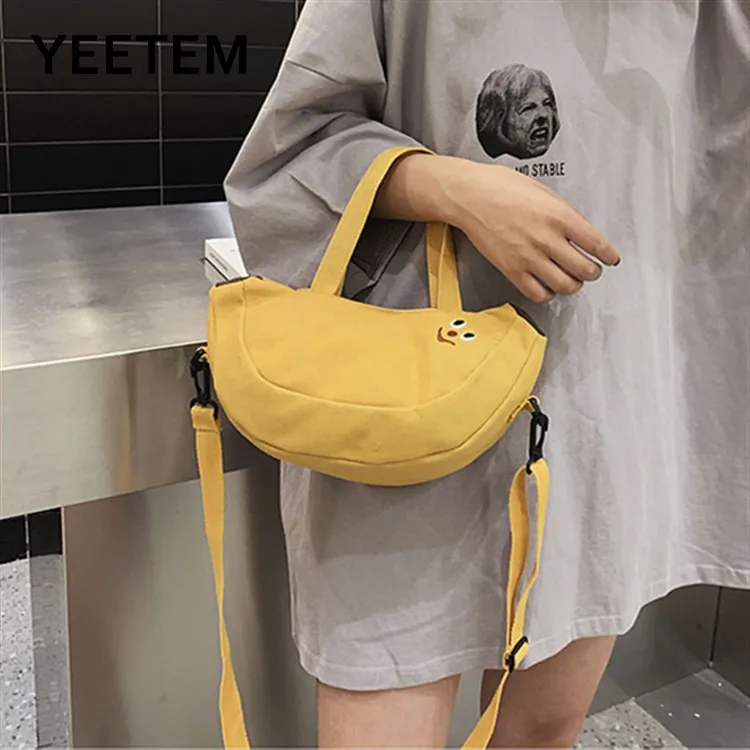 Japanese Banana Apple Cartoon Cute Kawaii Lady Messenger Bag Girl Canvas Bag Female Student Shoulder Woman Bag Storage Wallet