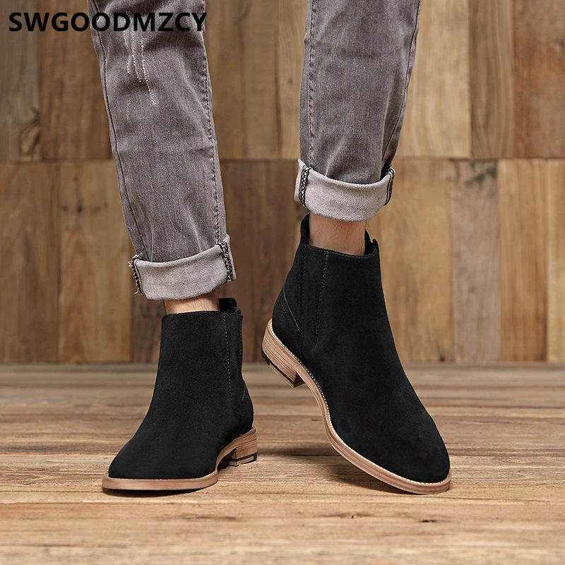 Chelsea Boots Men Winter Shoes Men Desert Boots Genuine Leather Boots Men Botas Nieve Hombre Zapatos De Hombre De Vestir Formal