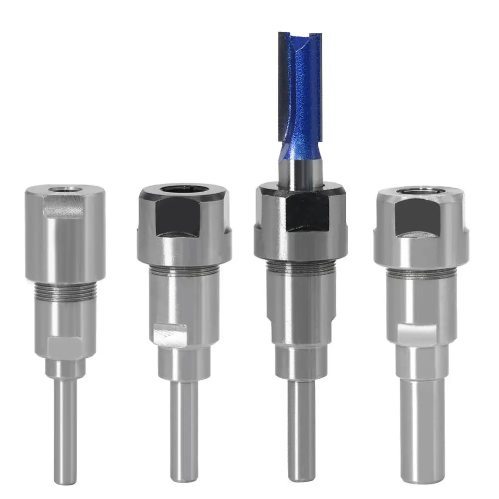 Shank Fresa Extensão Adaptador de Conversão Haste Collet Mandris Liga Dura Roteador Bit Fim Pinça mm
