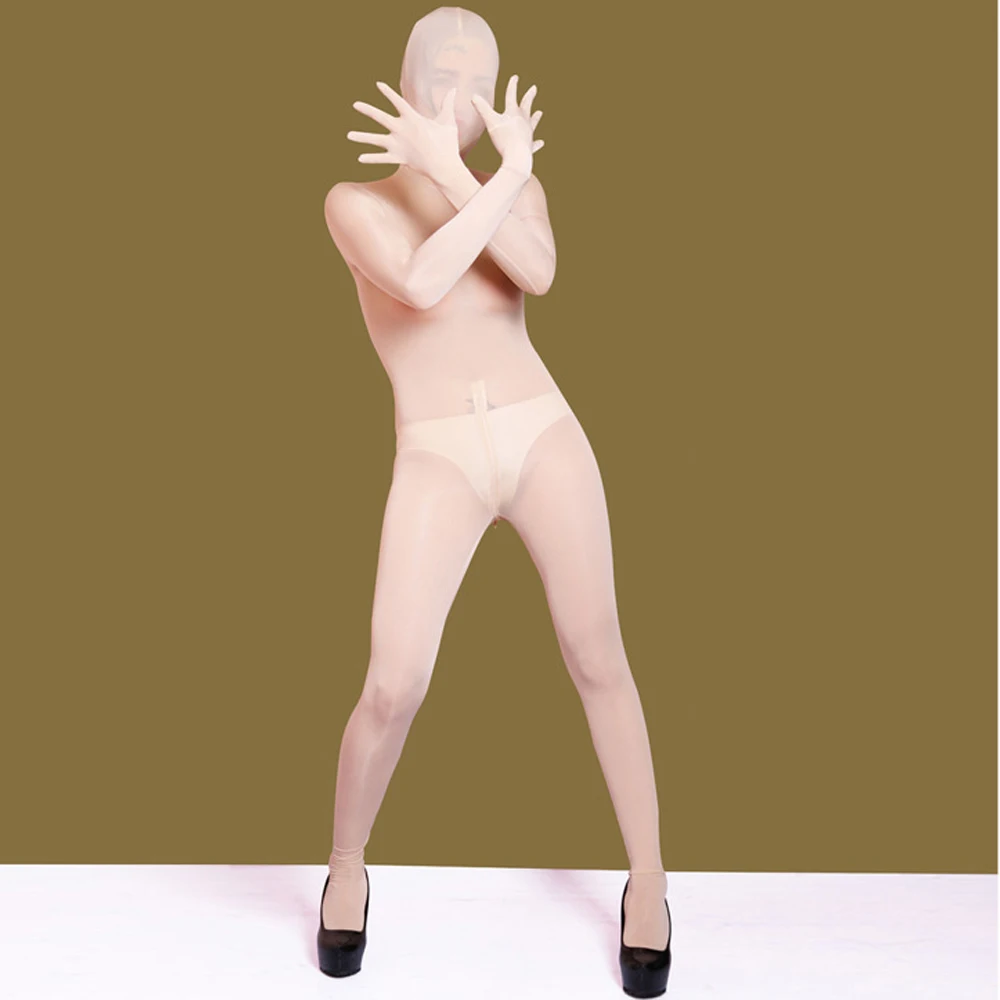 Strumpfhosen Außerhalb Nahtlose Transparent Zentai One Stück Volle Mantel Hohe Elastische Tanzen Strampler Bühne Cosplay Kostüm Body Körper