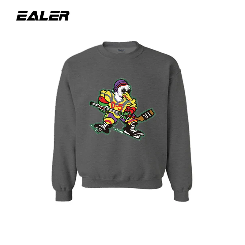 

Han Duck Men Deep gray Sports sweater Fitness Coat with logo for ice hockey fans Sweatshirt