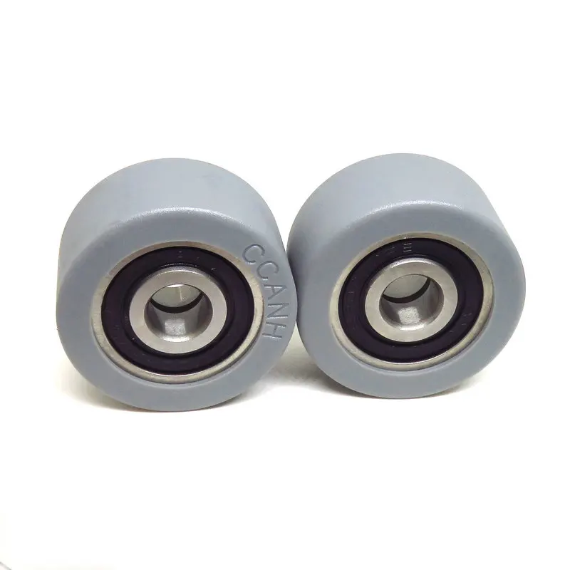 40mm PU Coated Rollers With Double 6200RS Bearings 10x40x20 mm PUT620040-20 High Loading Mute Sliding Door Bearing Pulleys