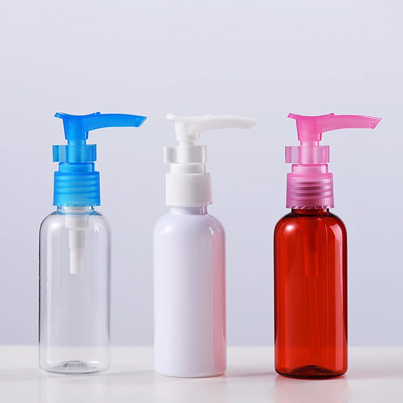 5pcs 30ml 50ml 100ml Bathroom Portable Soap Dispensers Lotion Shampoo Shower Gel Soap Empty Bath Pump Bottle Travel Containers