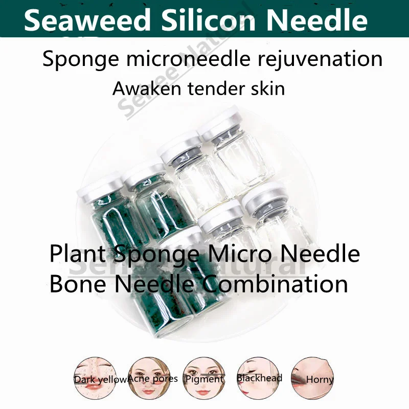 4pairs  Plant Sponge Seaweed Silicon Needle-free Rejuvenation Skin Care Set Combination To Improve Skin