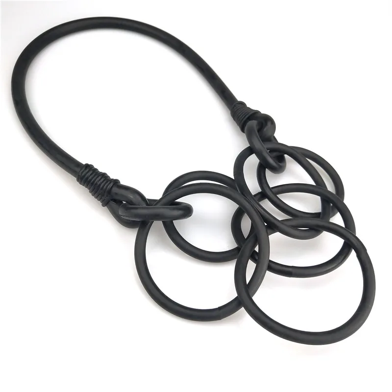 UKEBAY New Pendant Necklace Handmade Circle Bohemia Style Sweater Necklaces Women Rubber Jewelry Party Clothes Accessories Punk