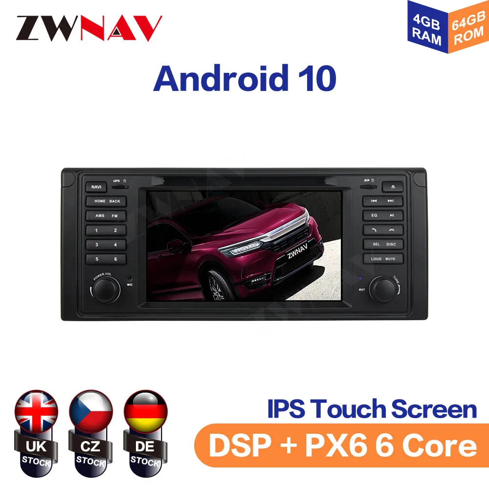 Android 10 IPS Screen For BMW E39 1995 - 2002 2003 Screen Car Multimedia Player Navigation Audio Radio Stereo Gps Car radio 1din