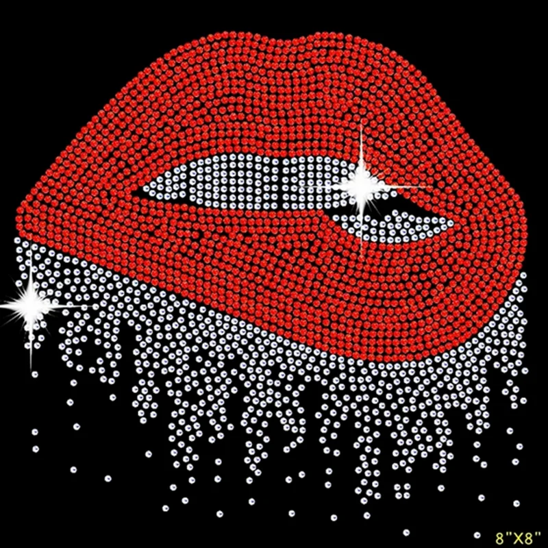 

Star shiny Lip Hot Fix Rhinestones motif crystal rhinestone strass iron on Transfer applique patch for shirt coat